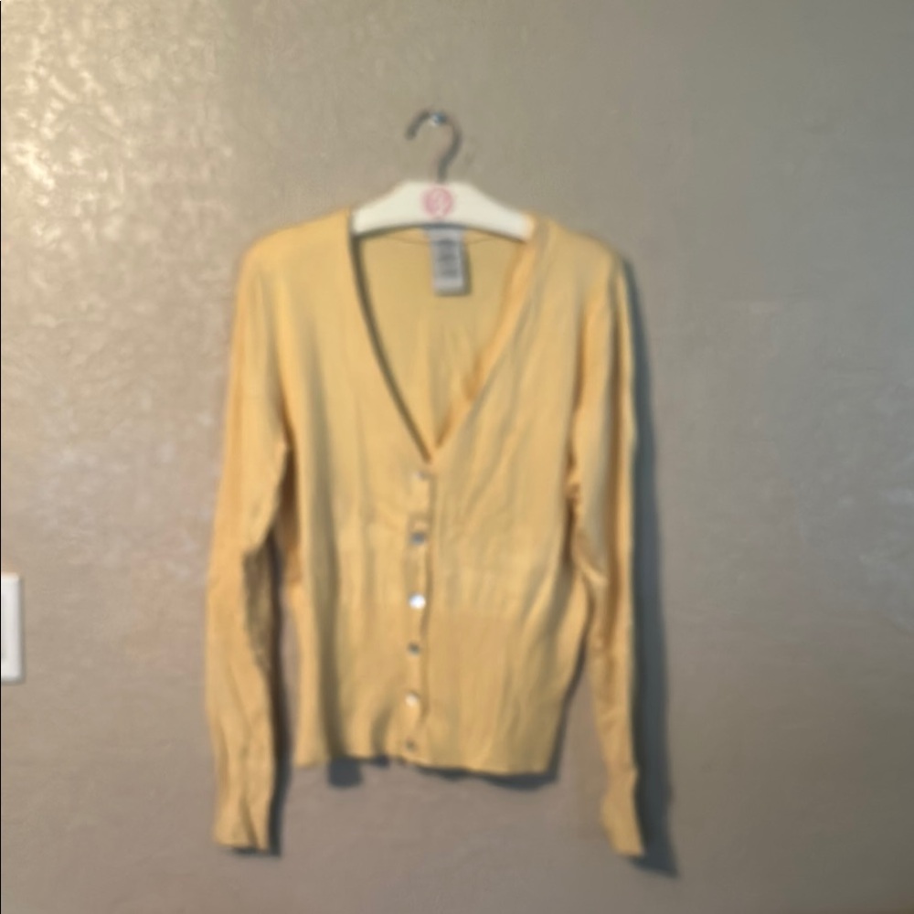 Yellow Button-Up Cardigan
